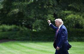 President Trump Departs the White House in Washington