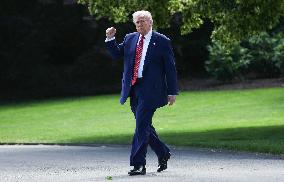 President Trump Departs the White House in Washington