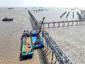 China Nuclear Tianwan Tidal Flat PV Construction