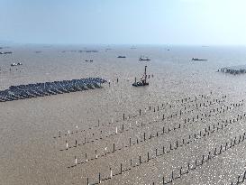 China Nuclear Tianwan Tidal Flat PV Construction