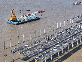 China Nuclear Tianwan Tidal Flat PV Construction