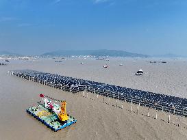 China Nuclear Tianwan Tidal Flat PV Construction