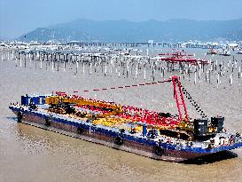 China Nuclear Tianwan Tidal Flat PV Construction
