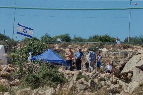 Settlers Raise Flags In Bruqin - West Bank