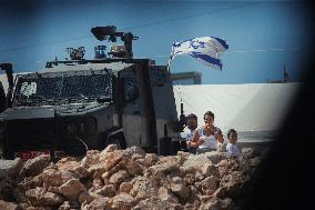 Settlers Raise Flags In Bruqin - West Bank