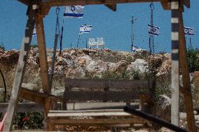 Settlers Raise Flags In Bruqin - West Bank