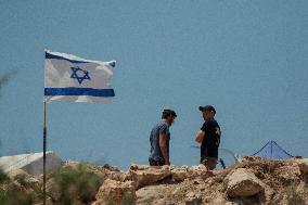 Settlers Raise Flags In Bruqin - West Bank