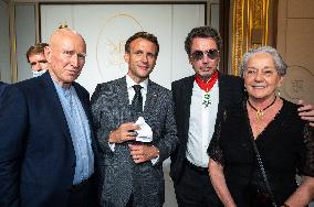 Exclusive - Sebastian Salgado and Wife with President Macron and Jarre - Paris
