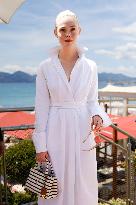 Cannes Elle Fanning leaves Hotel Martinez MP