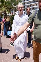 Cannes Elle Fanning leaves Hotel Martinez MP