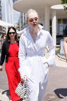 Cannes Elle Fanning leaves Hotel Martinez MP