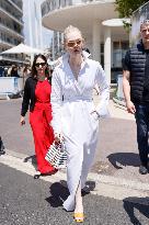 Cannes Elle Fanning leaves Hotel Martinez MP