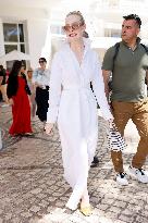 Cannes Elle Fanning leaves Hotel Martinez MP