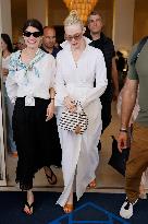 Cannes Elle Fanning leaves Hotel Martinez MP