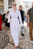 Cannes Elle Fanning leaves Hotel Martinez MP