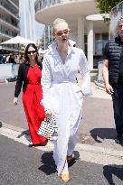 Cannes Elle Fanning leaves Hotel Martinez MP