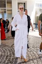 Cannes Elle Fanning leaves Hotel Martinez MP