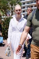 Cannes Elle Fanning leaves Hotel Martinez MP