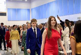 King And Queen Of Spain With The Infanta Sofia On Her Graduation - UK