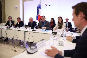 PM Francois Bayrou at a meeting with taxi federations - Paris