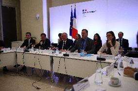 PM Francois Bayrou at a meeting with taxi federations - Paris