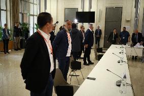 PM Francois Bayrou at a meeting with taxi federations - Paris