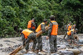 Mountain Flood Disaster Rescue in Sanshe