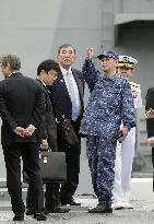 Japan PM visits MSDF destroyer off Kyoto Prefecture
