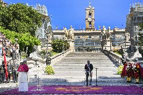Pope Leo XIV Visits Capitoline Hill - Rome