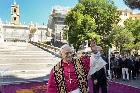 Pope Leo XIV Visits Capitoline Hill - Rome