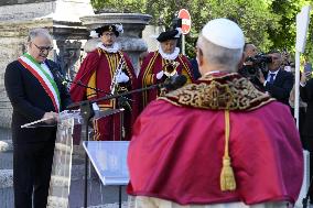 Pope Leo XIV Visits Capitoline Hill - Rome
