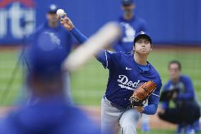 Baseball: Ohtani throws live batting practice