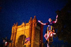 Barcelona F.C Fans Celebrate 28th Title