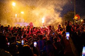 Barcelona F.C Fans Celebrate 28th Title