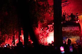 Barcelona F.C Fans Celebrate 28th Title