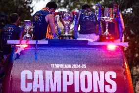 Barcelona F.C Fans Celebrate 28th Title