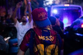 Barcelona F.C Fans Celebrate 28th Title