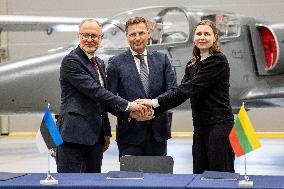 The Baltic defense ministers in Estonia