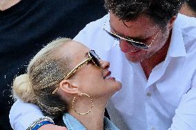 French Open - Laeticia Hallyday In The Stands