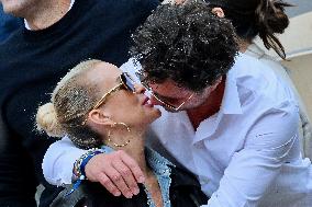 French Open - Laeticia Hallyday In The Stands