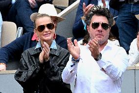 French Open - Laeticia Hallyday In The Stands