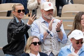 French Open - Laeticia Hallyday In The Stands