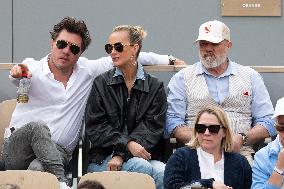 French Open - Laeticia Hallyday In The Stands