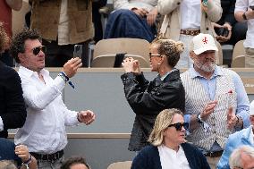 French Open - Laeticia Hallyday In The Stands