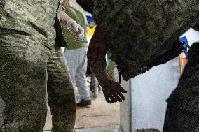 Ukrainian Medics Assist Wounded Soldier in Kharkiv