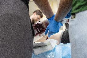 Ukrainian Medics Assist Wounded Soldier in Kharkiv