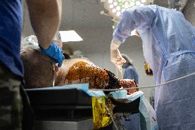 Ukrainian Medics Assist Wounded Soldier in Kharkiv