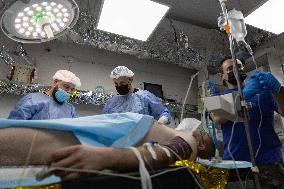Ukrainian Medics Assist Wounded Soldier in Kharkiv