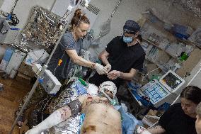 Ukrainian Medics Assist Wounded Soldier in Kharkiv