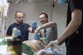 Ukrainian Medics Assist Wounded Soldier in Kharkiv